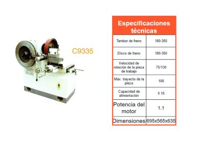 Rectificadora C9335 - Disco y campana de freno – 6